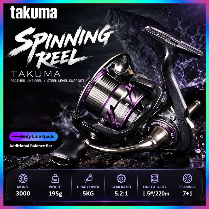 Trolling Reel - Takuma Lingxi 3000s Lichtgewicht Spinhengelrol 7+1