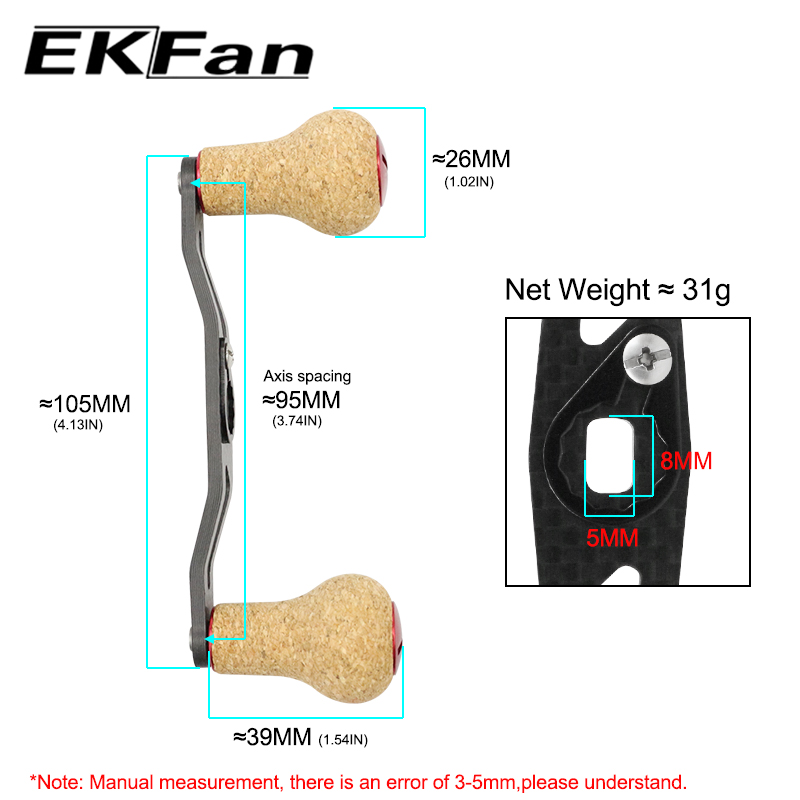 EKfan 105mm carbonvezel handgr - Spincast Reel recensie en prijs
